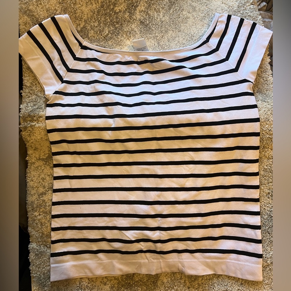 Striped off shoulder top